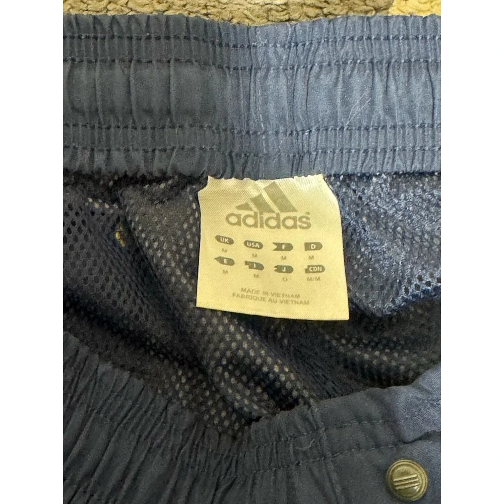 Vintage Adidas Trackpants Navy Blue Mens M Baggy Training Pants Y2K Stylish Mesh